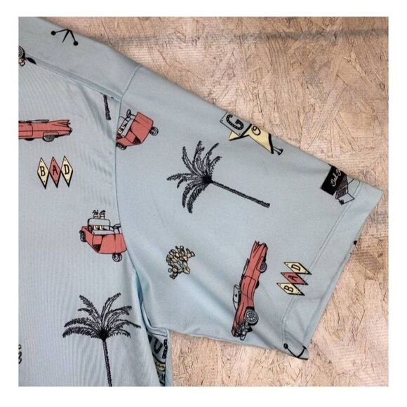 Men's medium bad birdie retro golf Starburst classic car flamingo - Picture 2 of 8